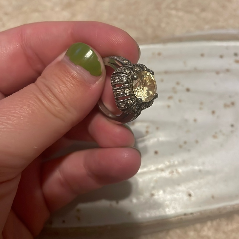.925 CZ Yellow and Silver Ring